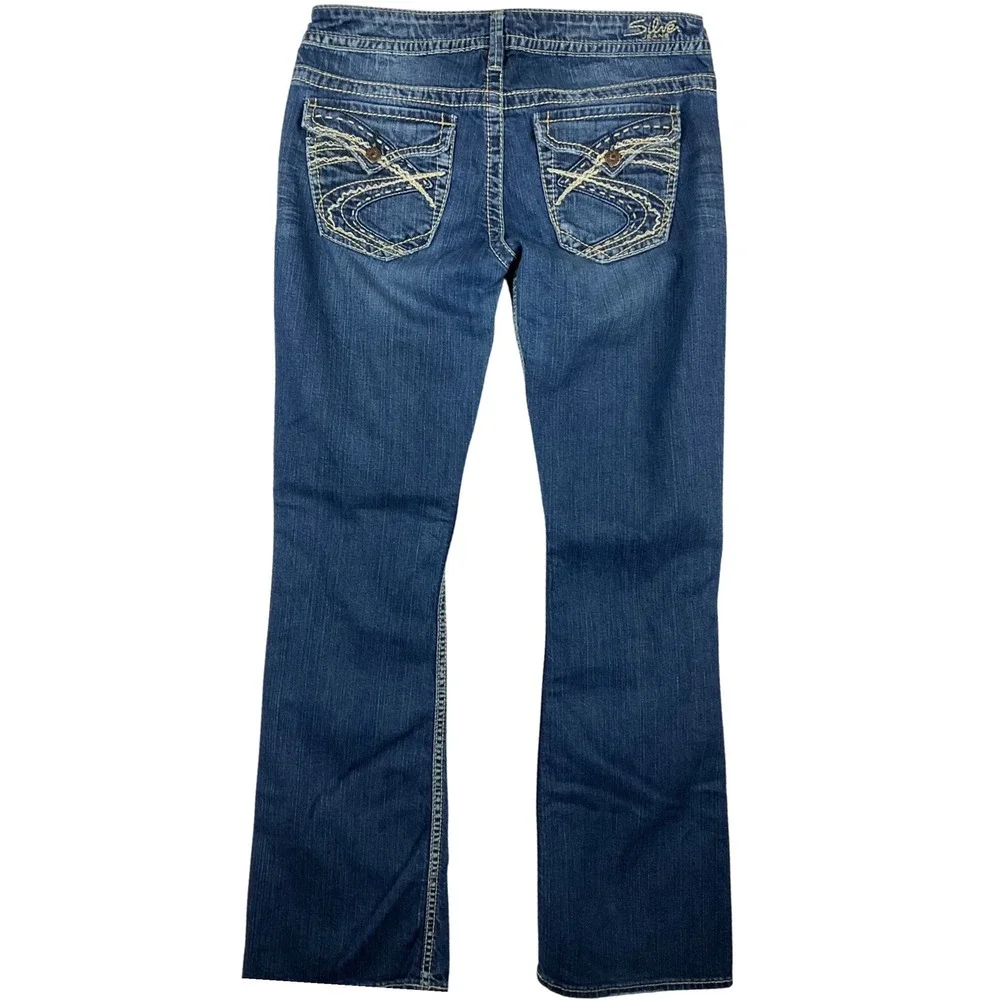 Silver‎ Jeans Pioneer Womens W29 L33 (fits 30x31) Blue Bootcut Low Rise Denim